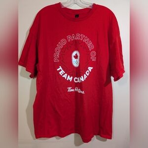 Tim Hortons Team Canada Proud Partner Graphic Tee Red Size XXL